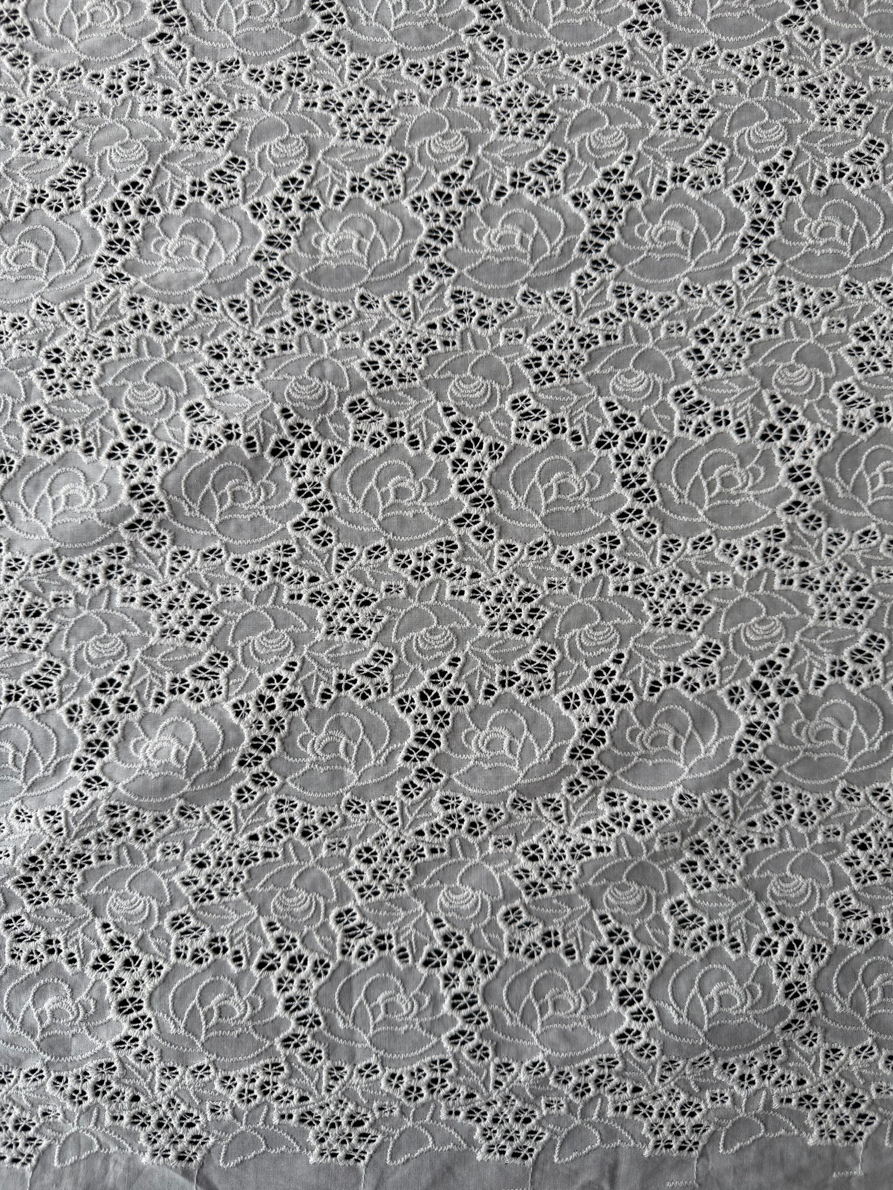 Coton brodé ivoire - EB6001