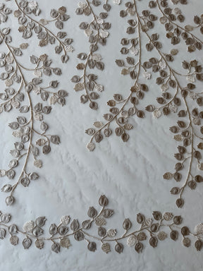 Dentelle brodée 3D couleur champagne - EB5034