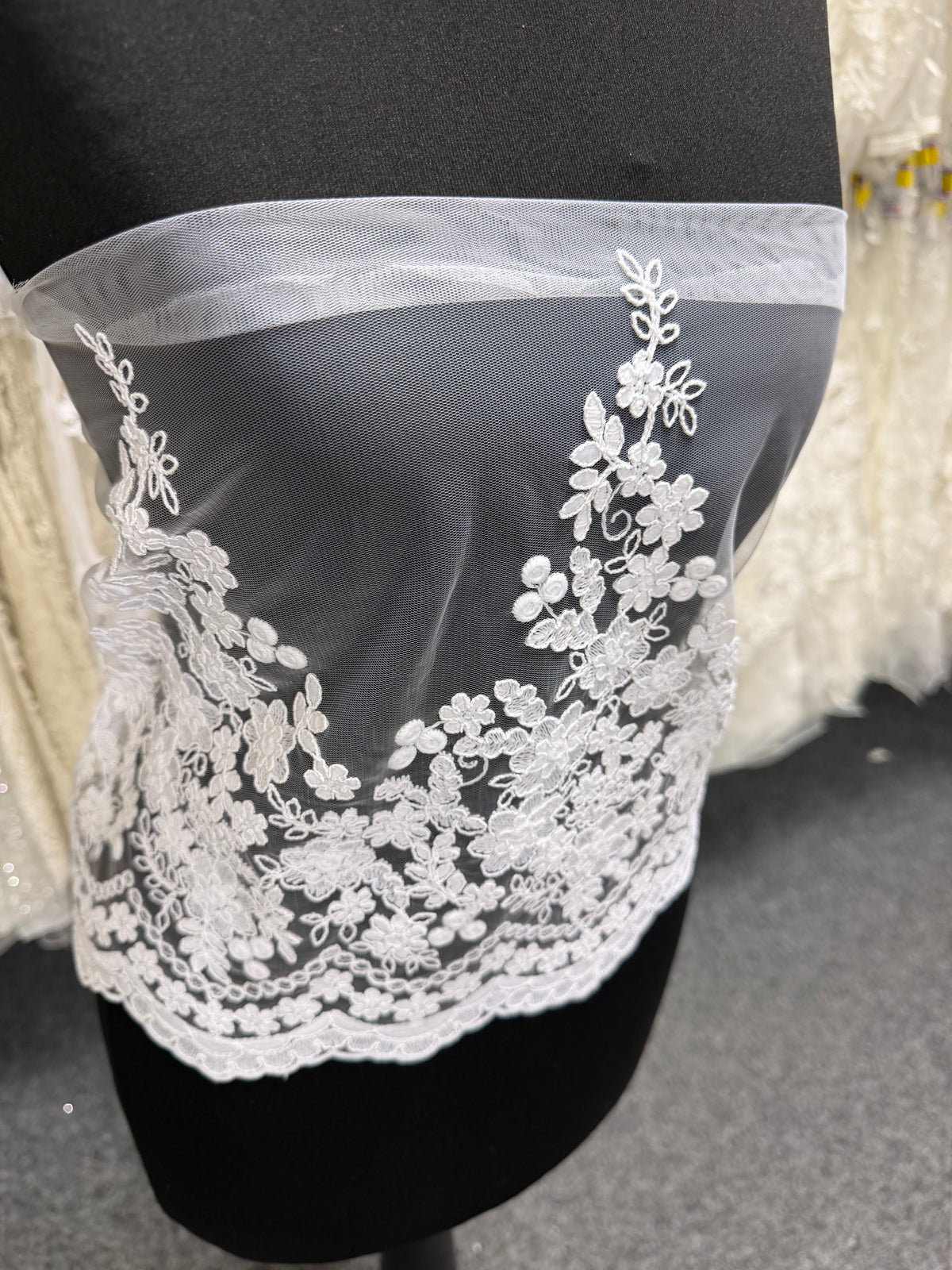 Dentelle passepoilée blanche - T982