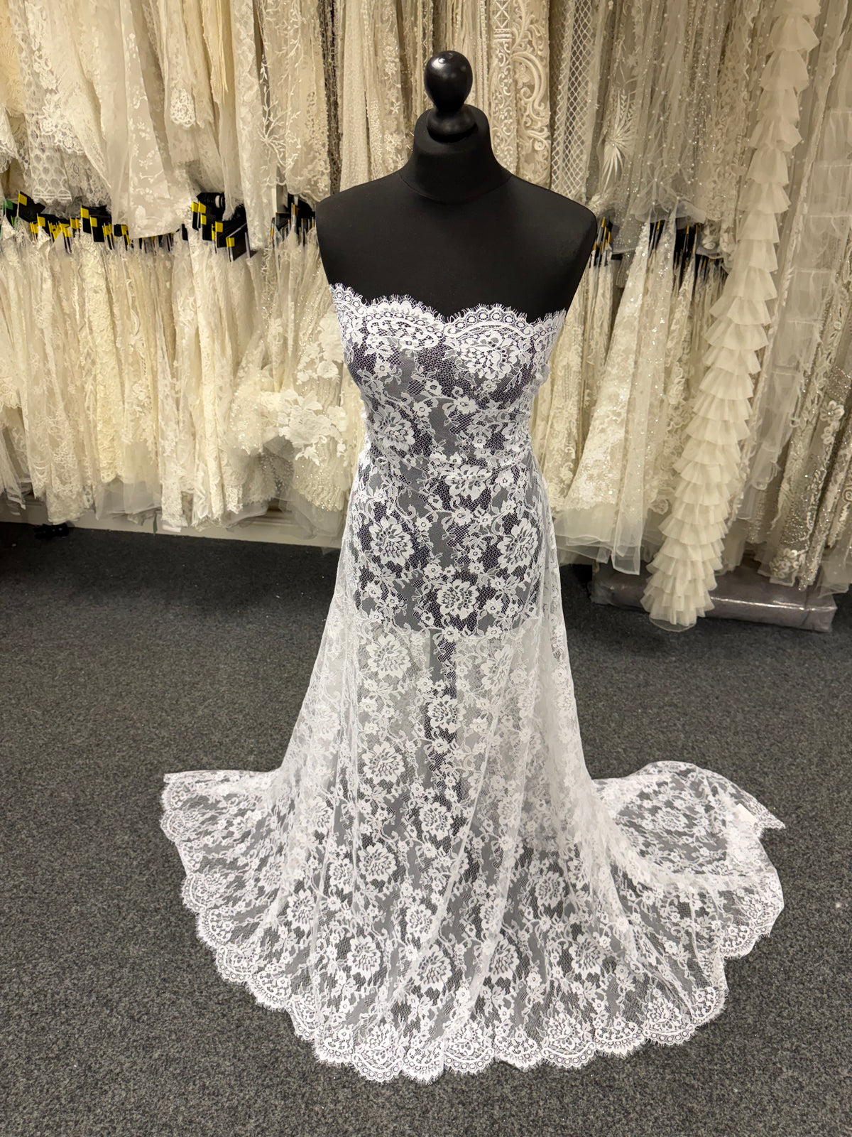 Dentelle Raschel blanche - LA1005