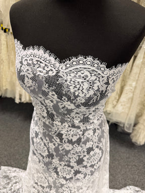 Dentelle Raschel blanche - LA1005
