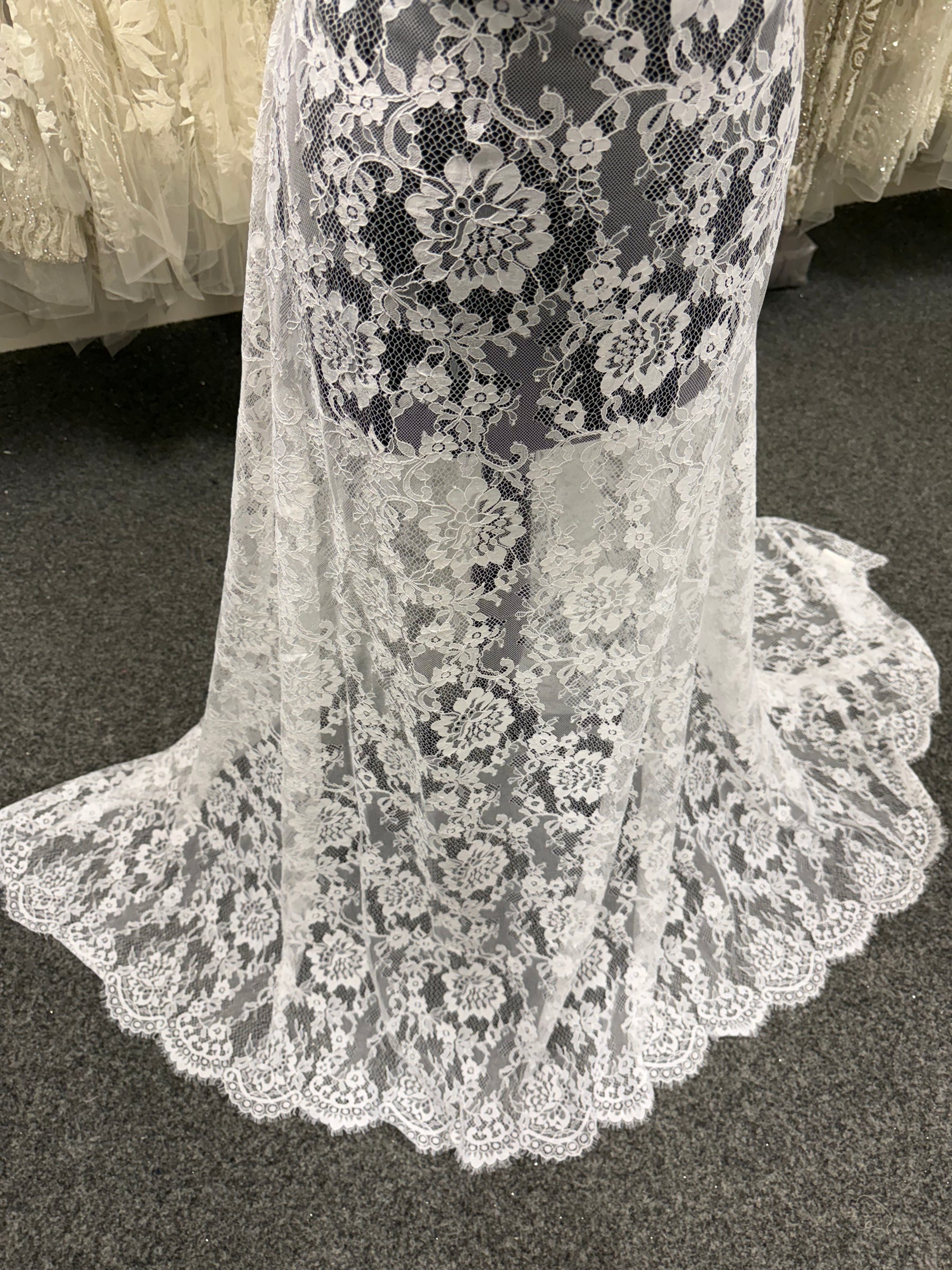 Dentelle Raschel blanche - LA1005