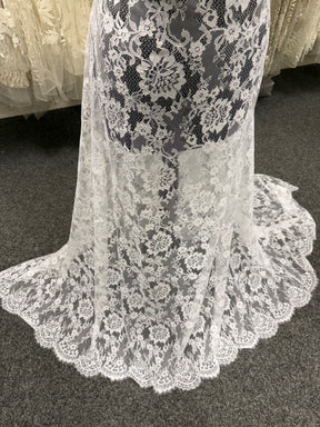 Dentelle Raschel blanche - LA1005