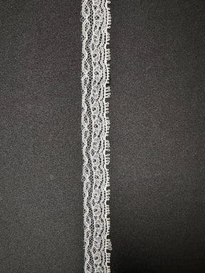 Dentelle festonnée française blanche - T923