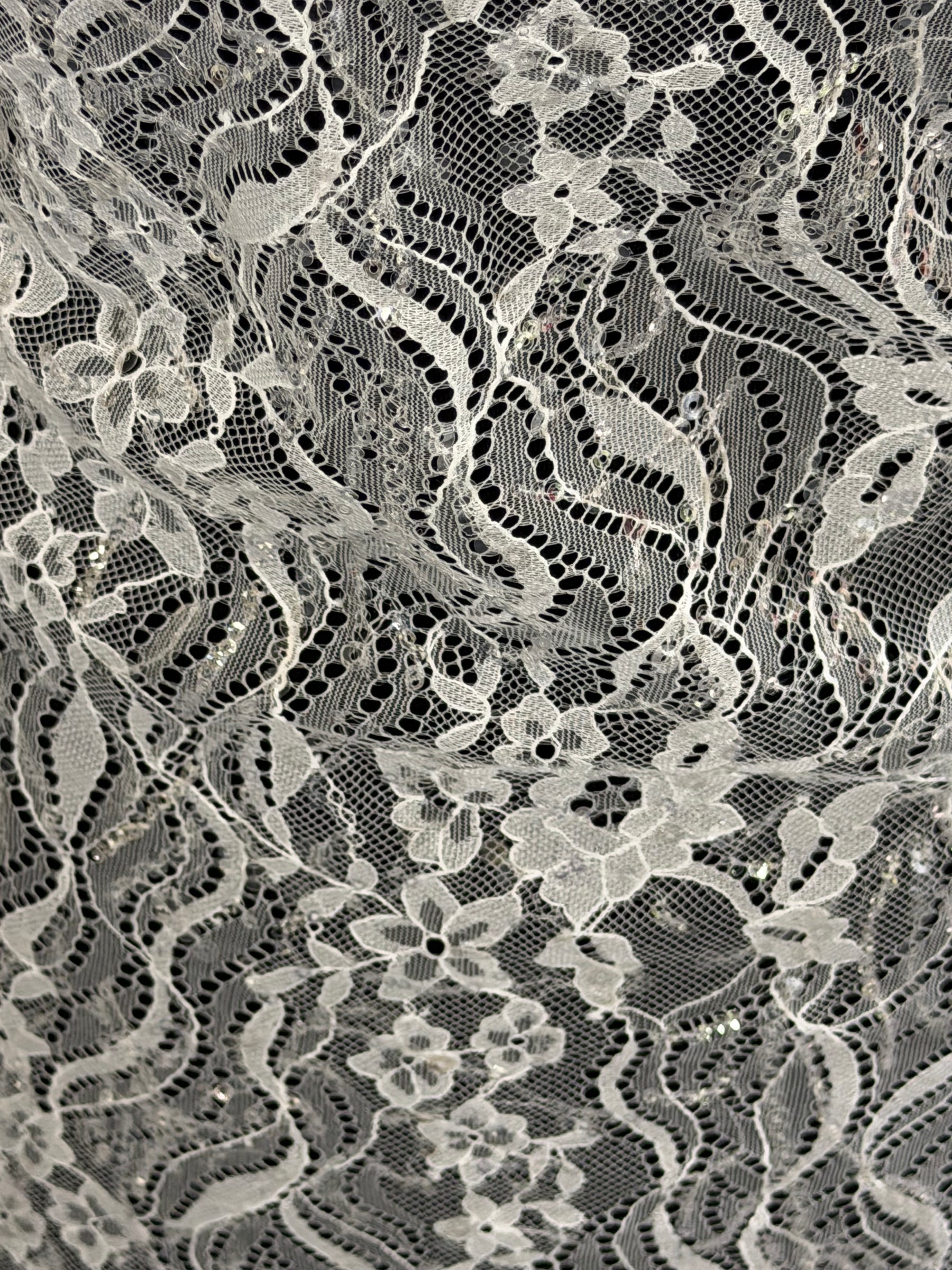 Ivory Sequin Lace - LB6005