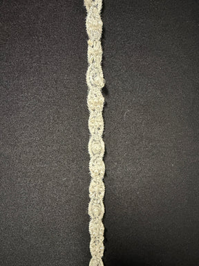 Bordure Ivoire Perles et Paillettes - T957