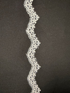 Galon de dentelle brodée blanche - T828