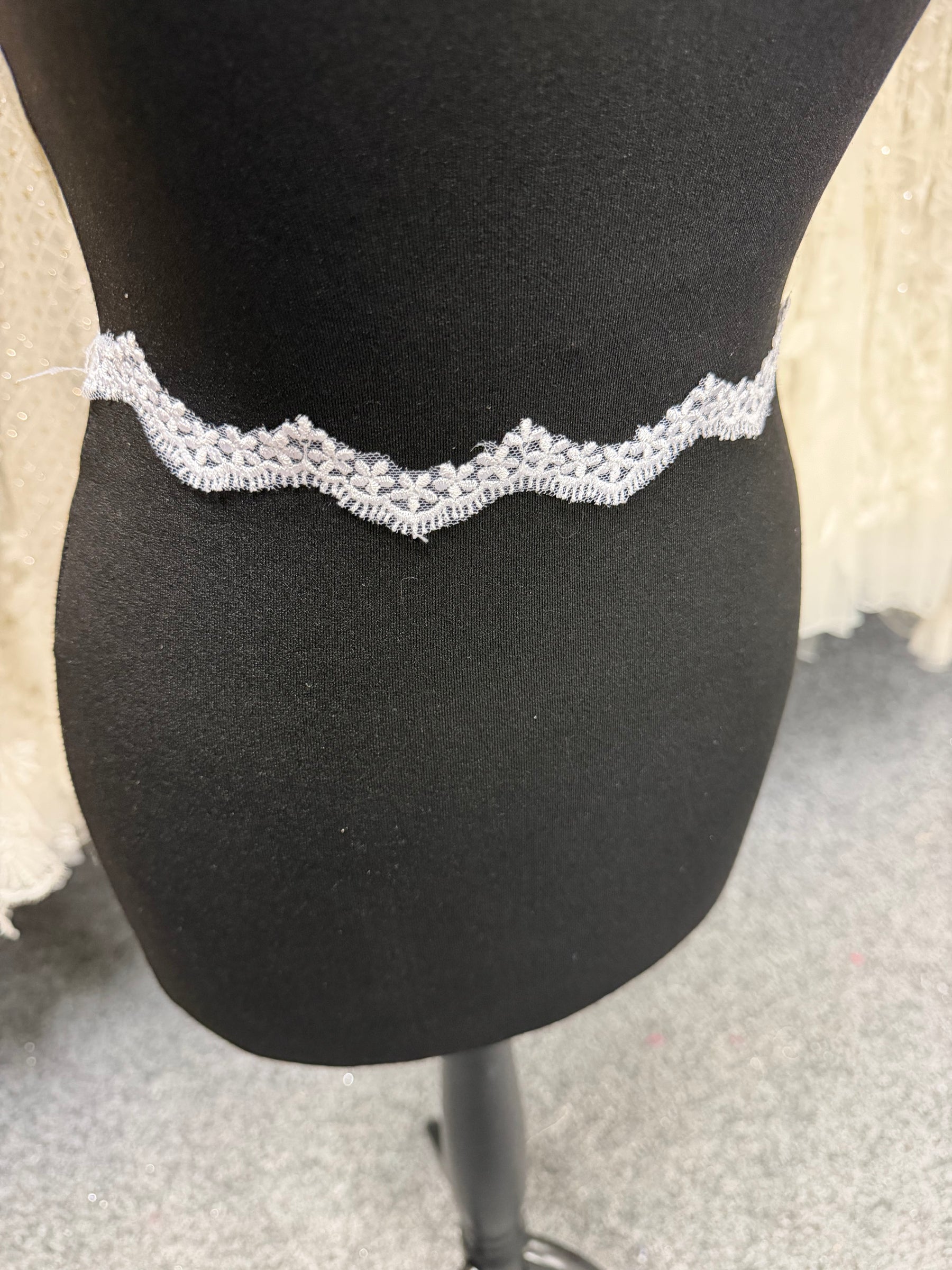 Galon de dentelle brodée blanche - T828