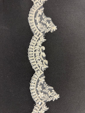 Garniture en perles et sequins ivoire - T838