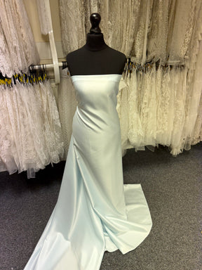 Satin duchesse léger en polyester bleu glacier - P44