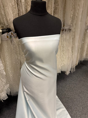 Satin duchesse léger en polyester bleu glacier - P44