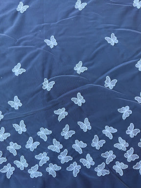 Dentelle Blanche Brodé Papillon – EU5001
