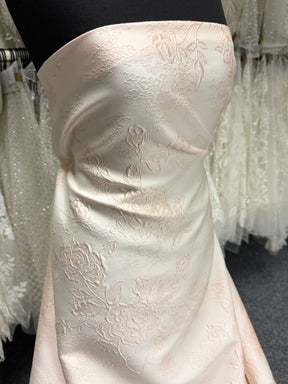 Brocade de soie italienne mélangée pêche pâle - BR1012