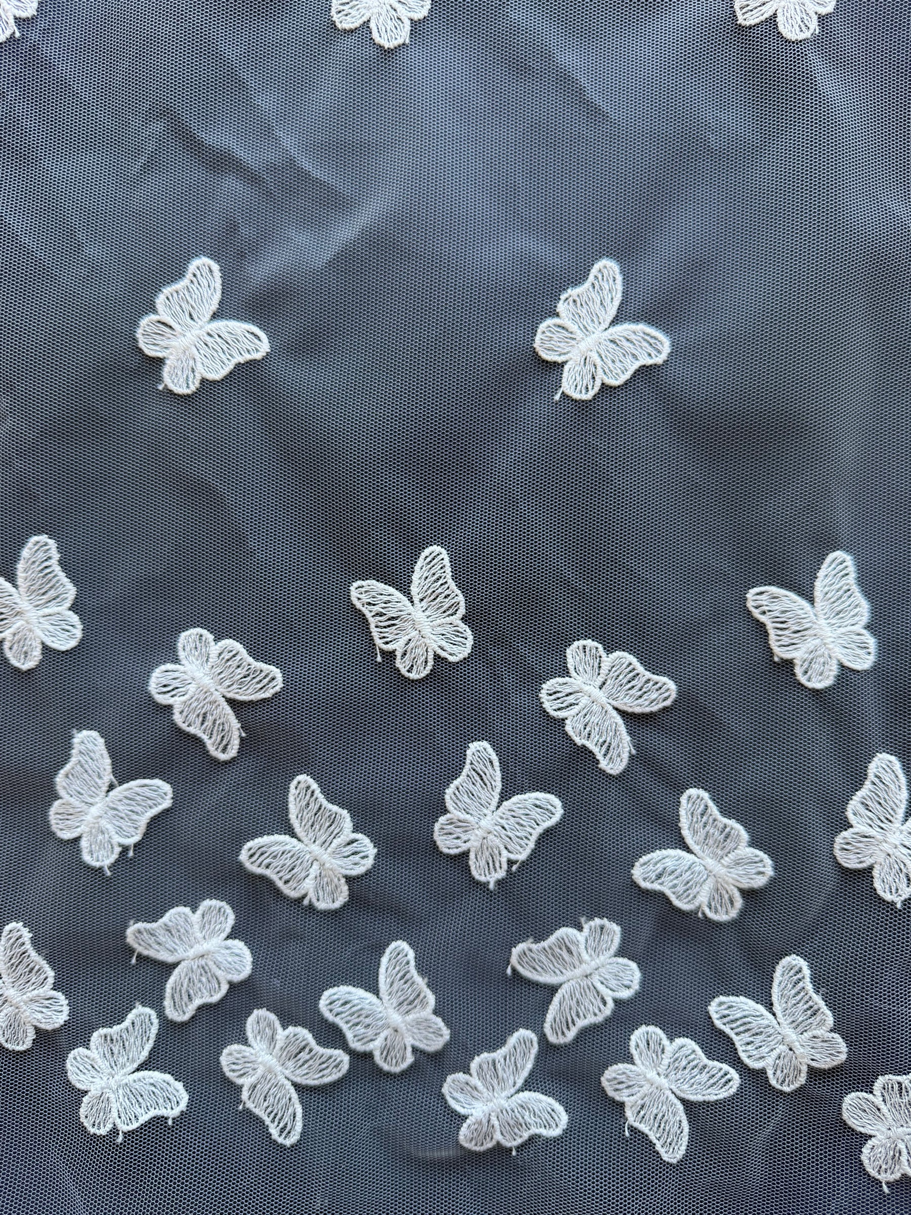 Dentelle Papillon Brodé Ivoire – EU5001