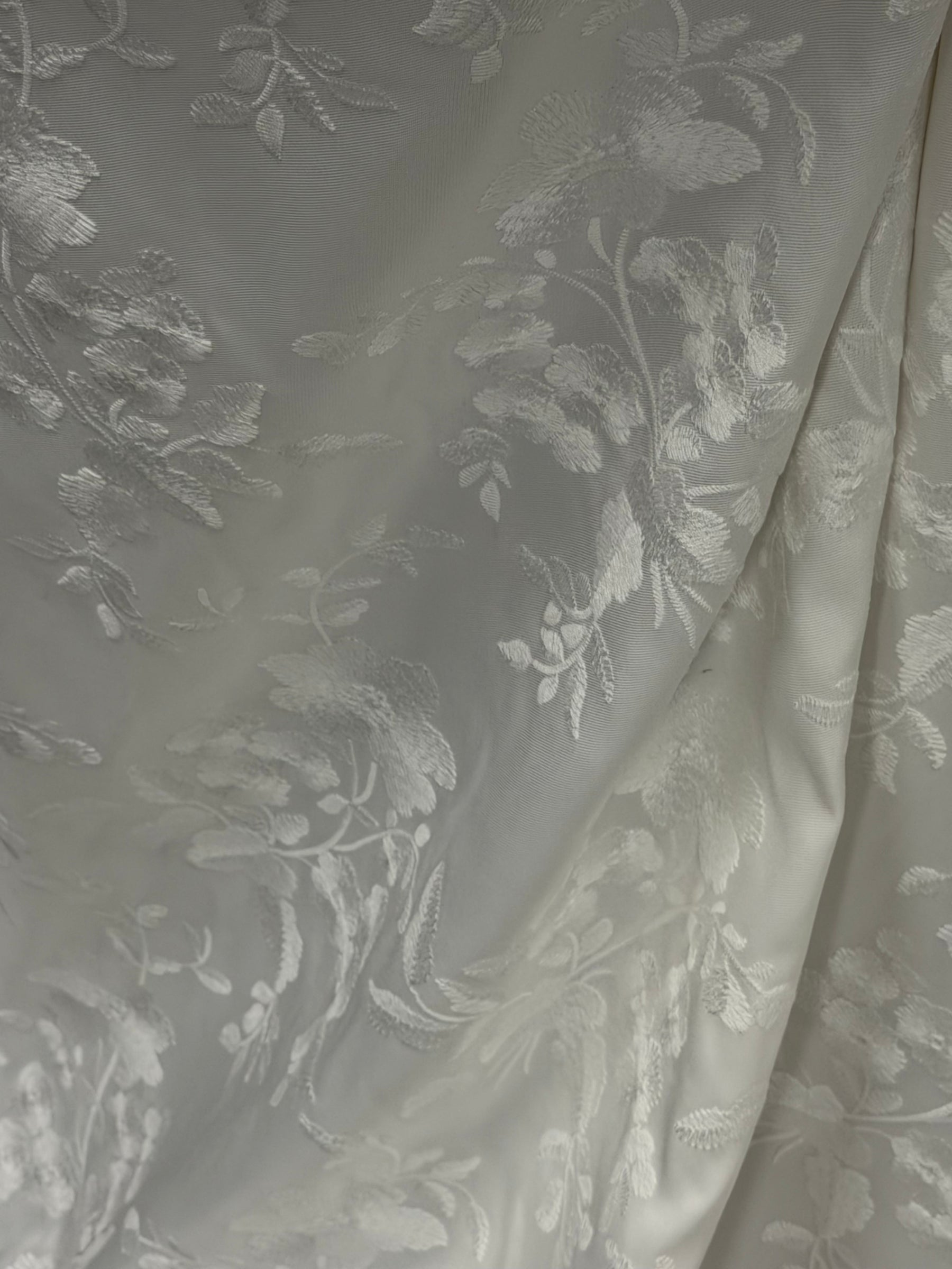 Ivory Embroidered Mikado - Tamsato