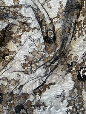 Black and Gold Chantilly Lace – P296