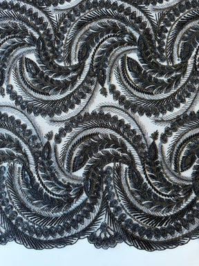 Dentelle à paillettes noires - EB3048