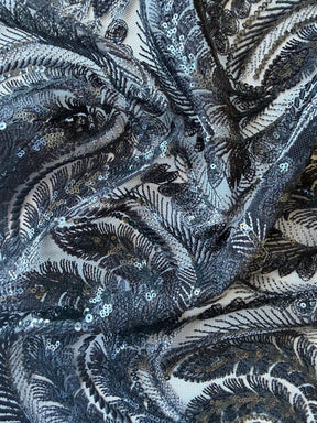 Dentelle à paillettes noires - EB3048