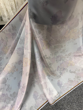 Ivoire avec organza imprimé multicolore - PR2007