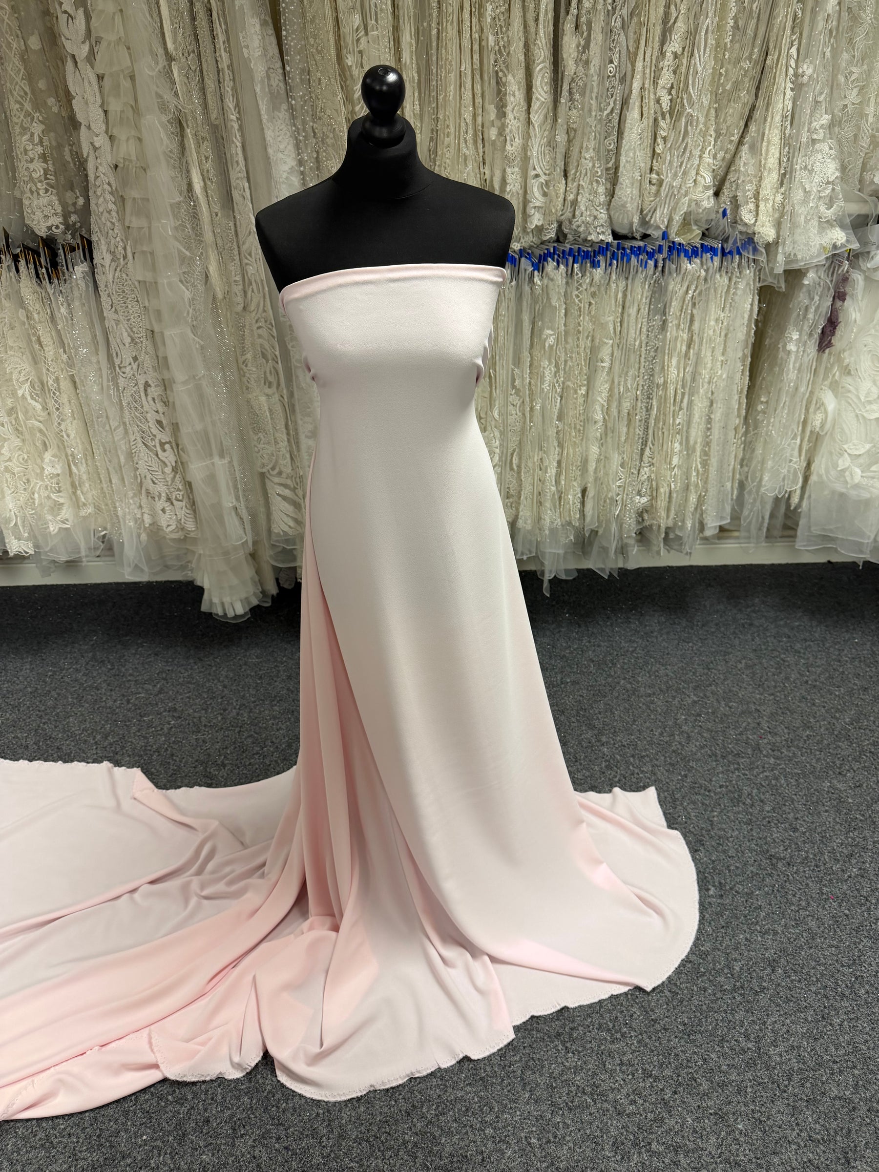 Crêpe extensible en polyester rose clair - PB4001