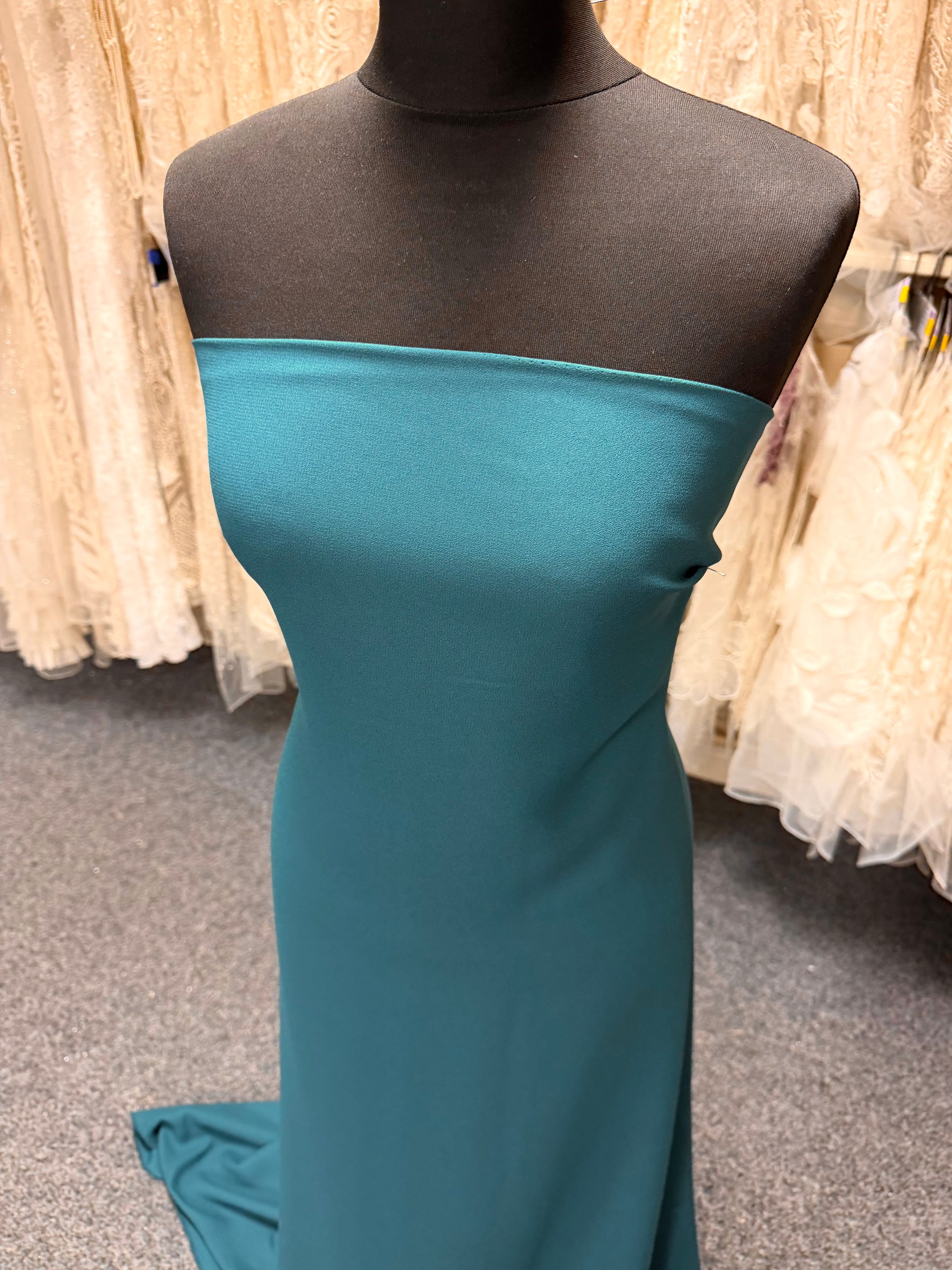 Crêpe de polyester moyen poids bleu sarcelle - P59