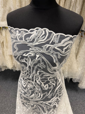 Dentelle à paillettes ivoire - EB3012