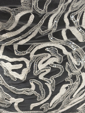 Dentelle à paillettes ivoire - EB3012