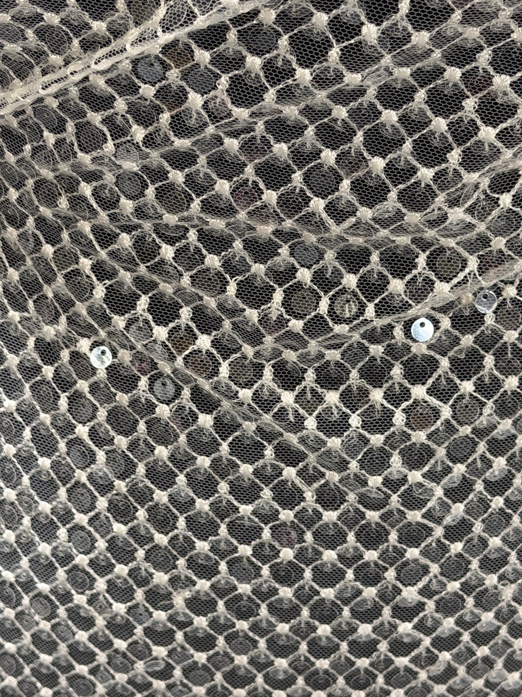 Dentelle à sequins ivoire - EB3032