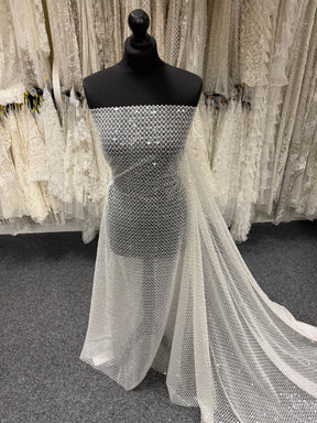 Dentelle à sequins ivoire - EB3032