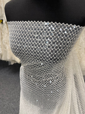 Dentelle à sequins ivoire - EB3032