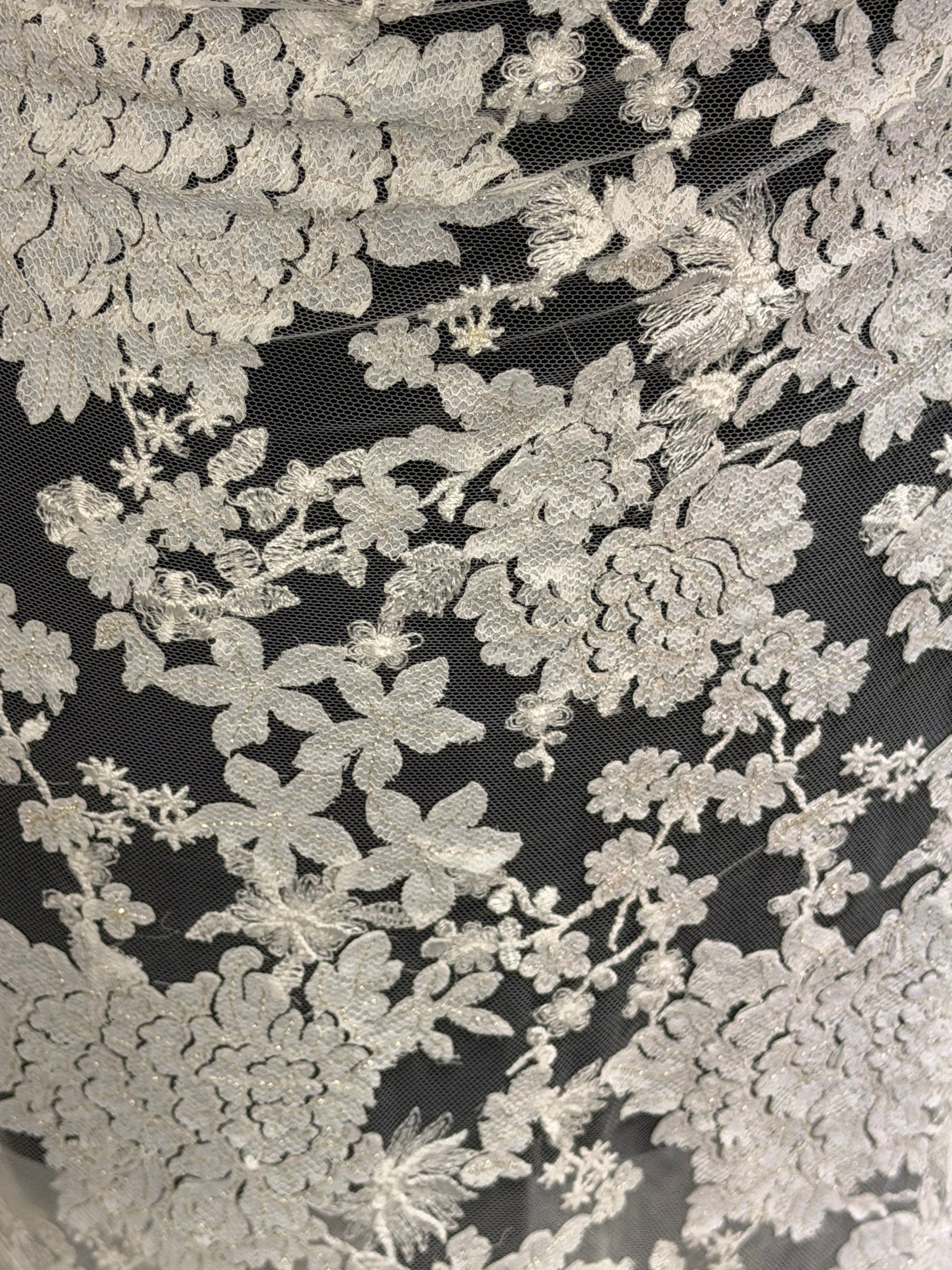 Dentelle à paillettes ivoire - EB3014