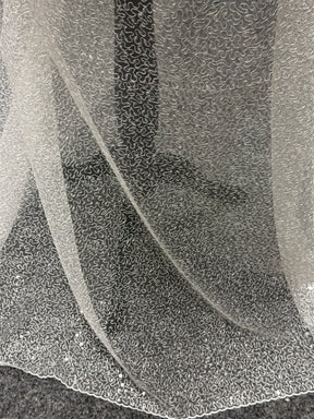 Tulle brodé de sequins ivoire – EB3001