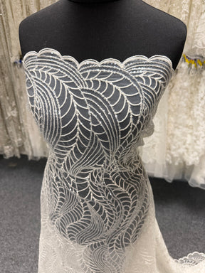 Dentelle de mariée à paillettes ivoire - EB3033