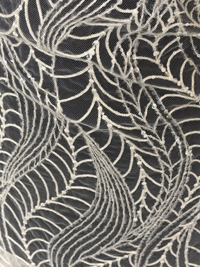 Dentelle de mariée à paillettes ivoire - EB3033