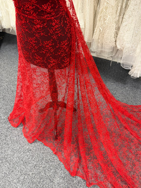 Dentelle brodée rouge - P615