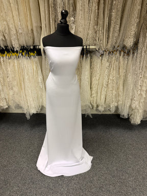 Crêpe extensible en polyester blanc - PB4001