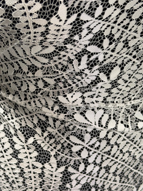Dentelle à motif de feuilles ivoire - LA1007