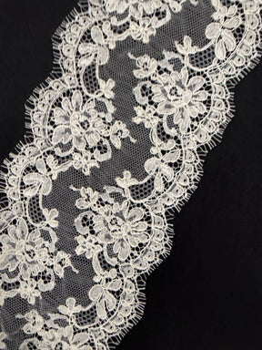 Ivory Corded Chantilly Lace Trim - Adina
