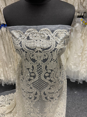 Tulle pailleté ivoire à treillis – Billie (CF)