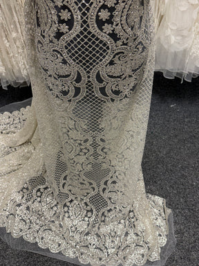Tulle pailleté ivoire à treillis – Billie (CF)