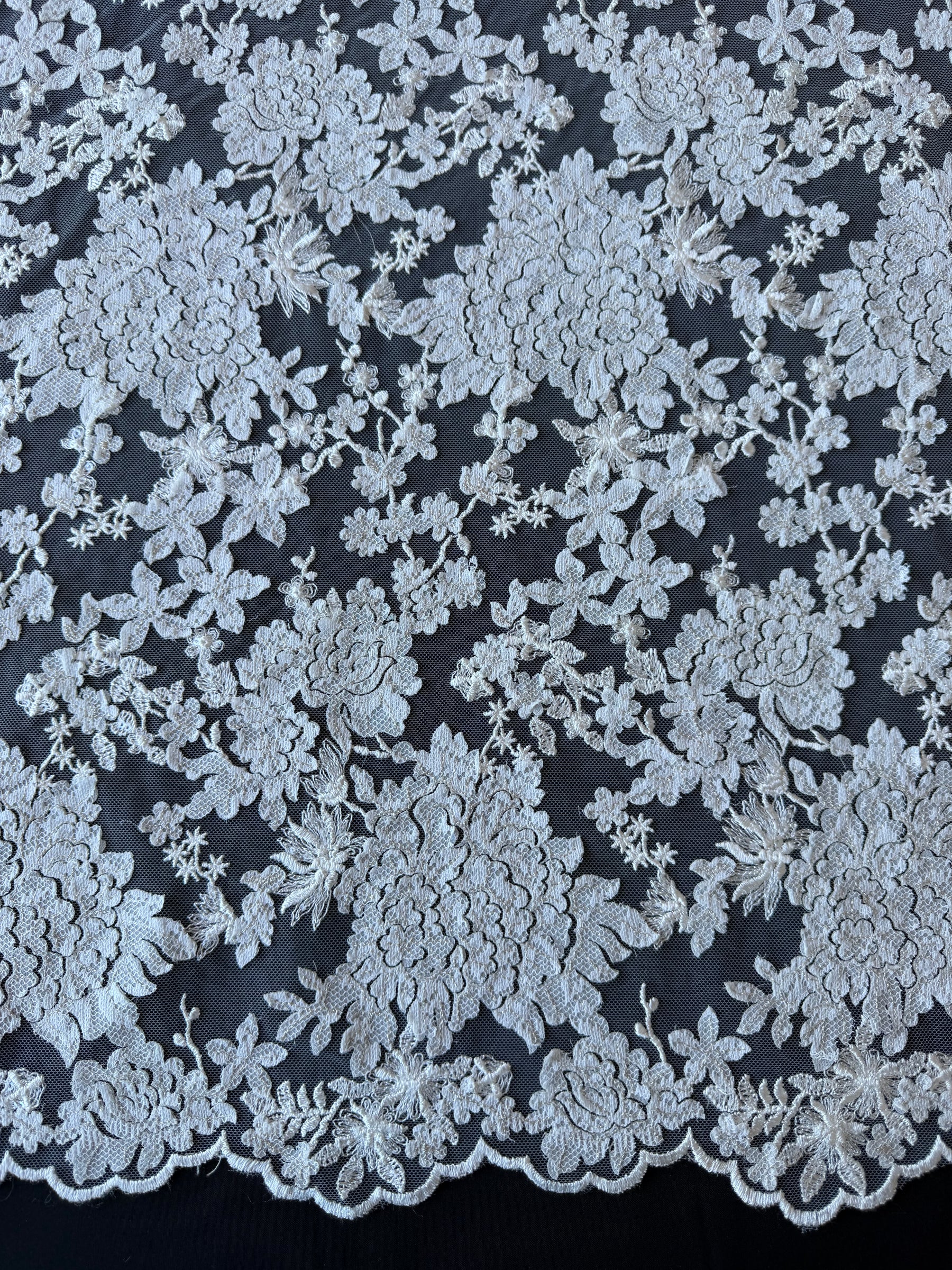Dentelle à paillettes ivoire - EB3014