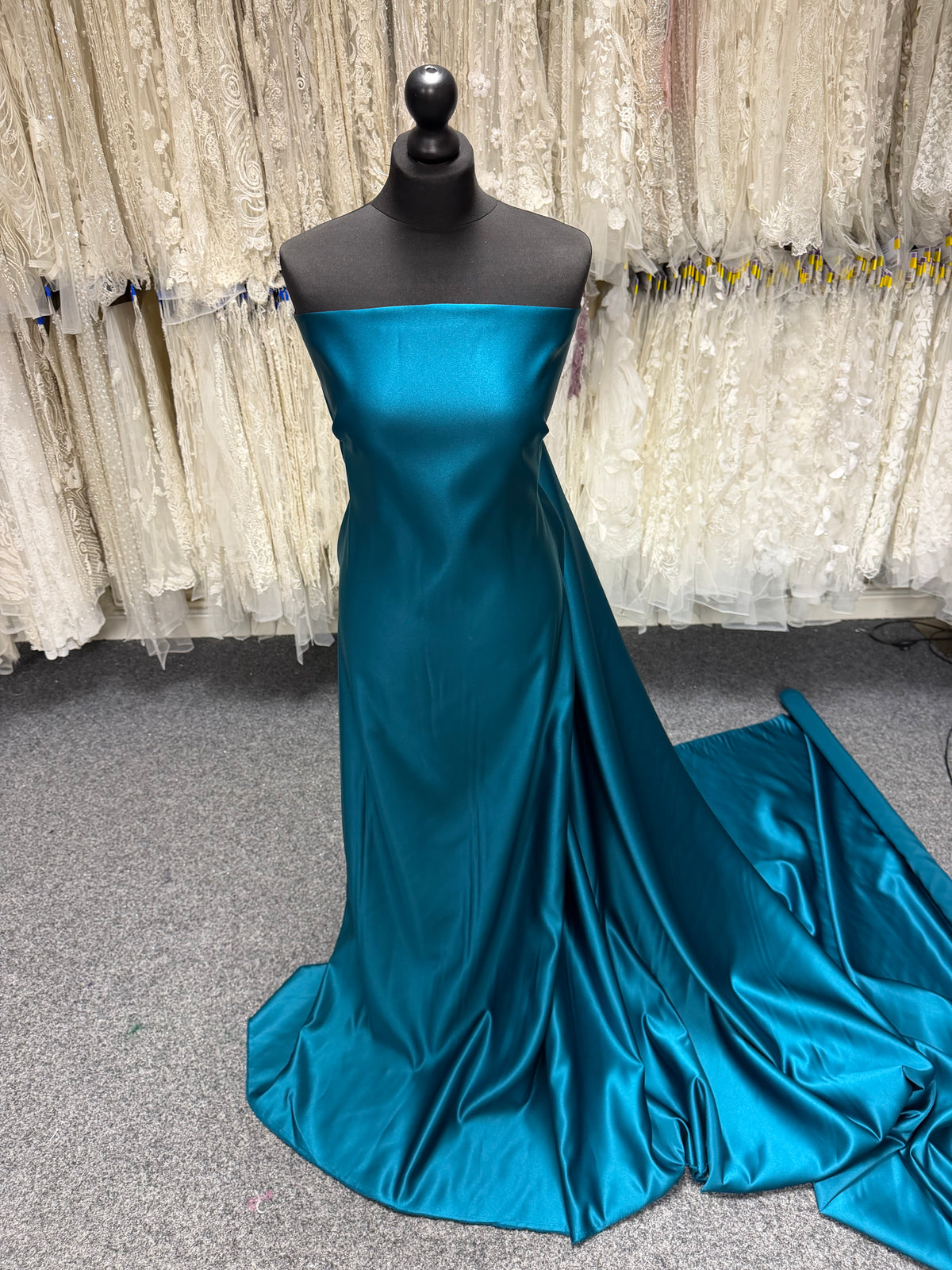 Satin Polyester Bleu Sarcelle - Contessa