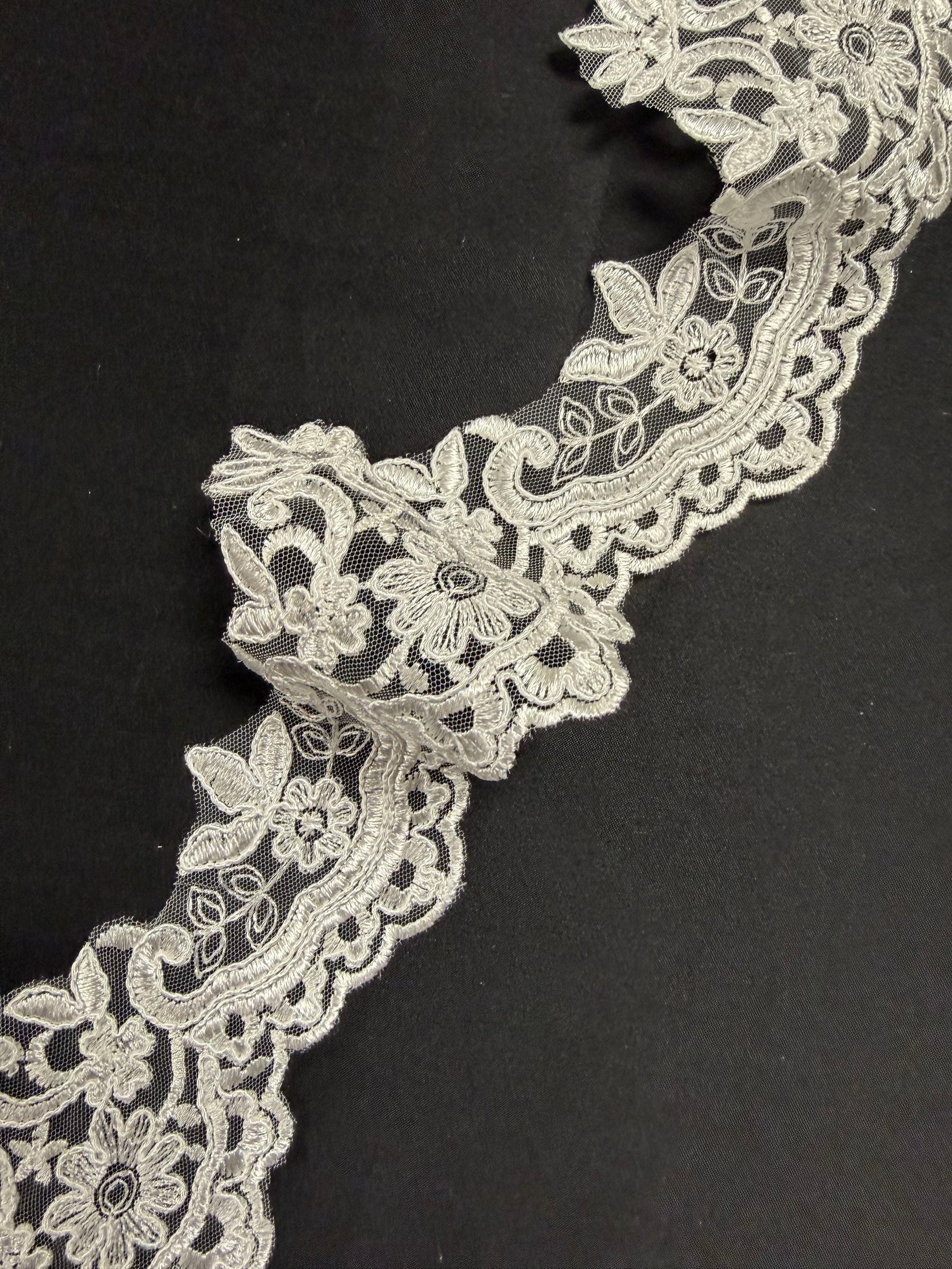 Passementerie en dentelle cordée ivoire - T727