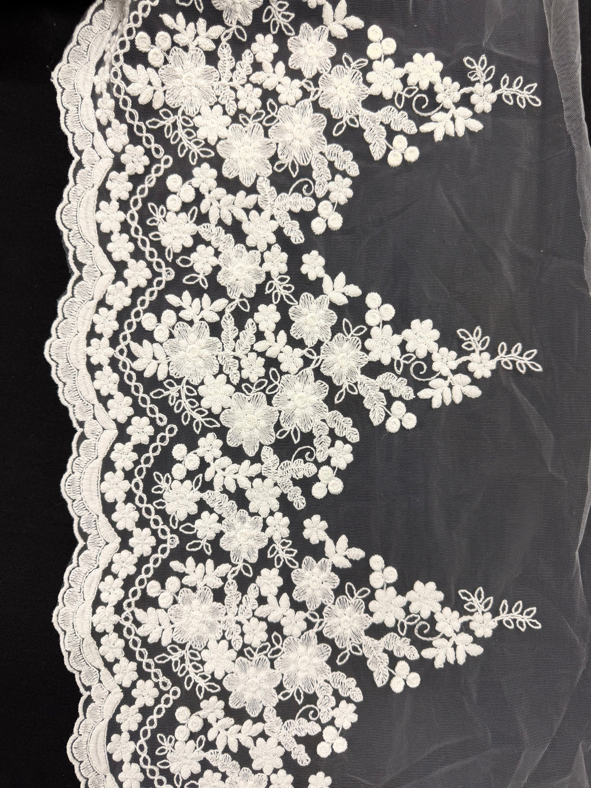 Passementerie en dentelle cordée ivoire clair - T982