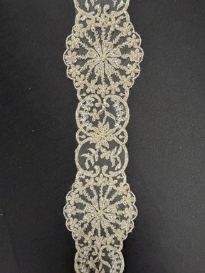 Galon de dentelle perlée ivoire - T203
