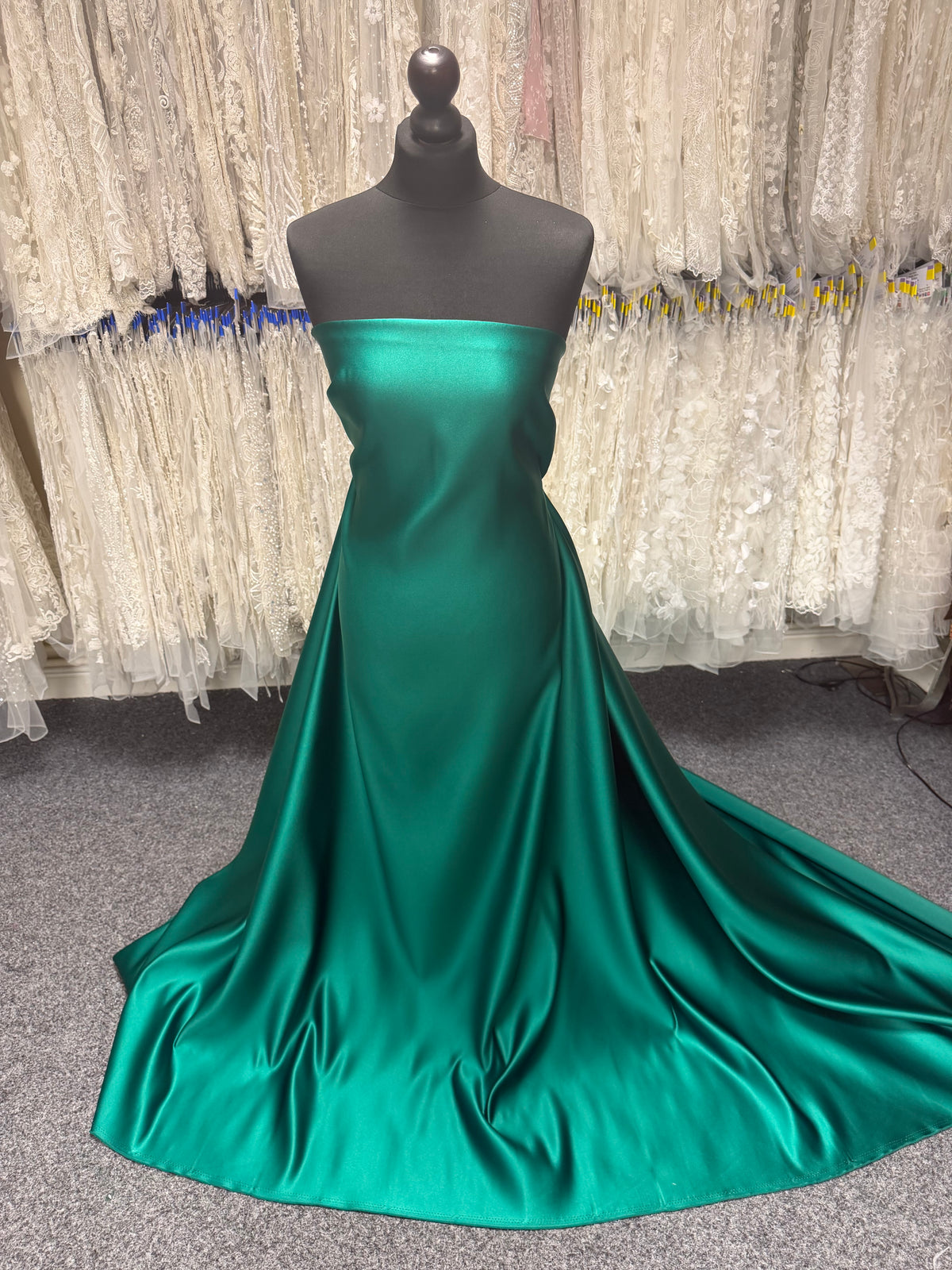 Satin Duchesse Polyester Vert - Contessa