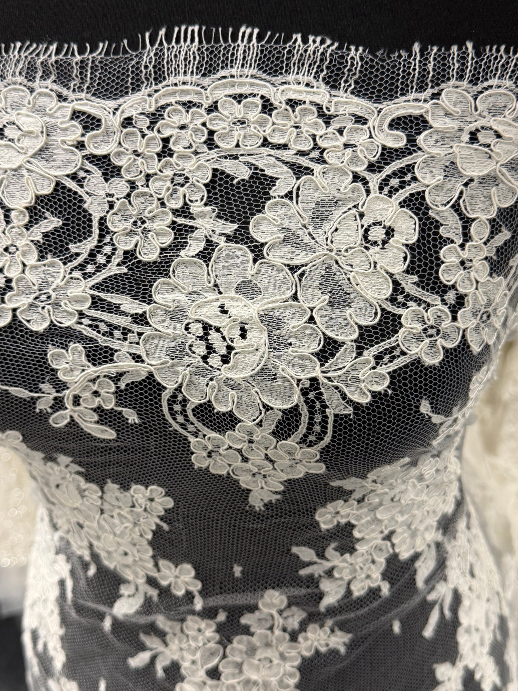 Dentelle Chantilly Cordonnée Ivoire - P237