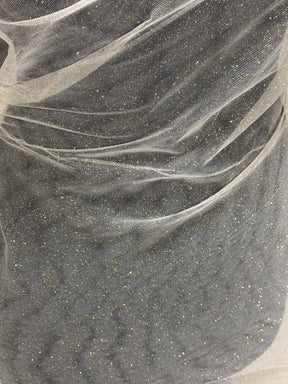 Tulle blanc à paillettes dorées - P15