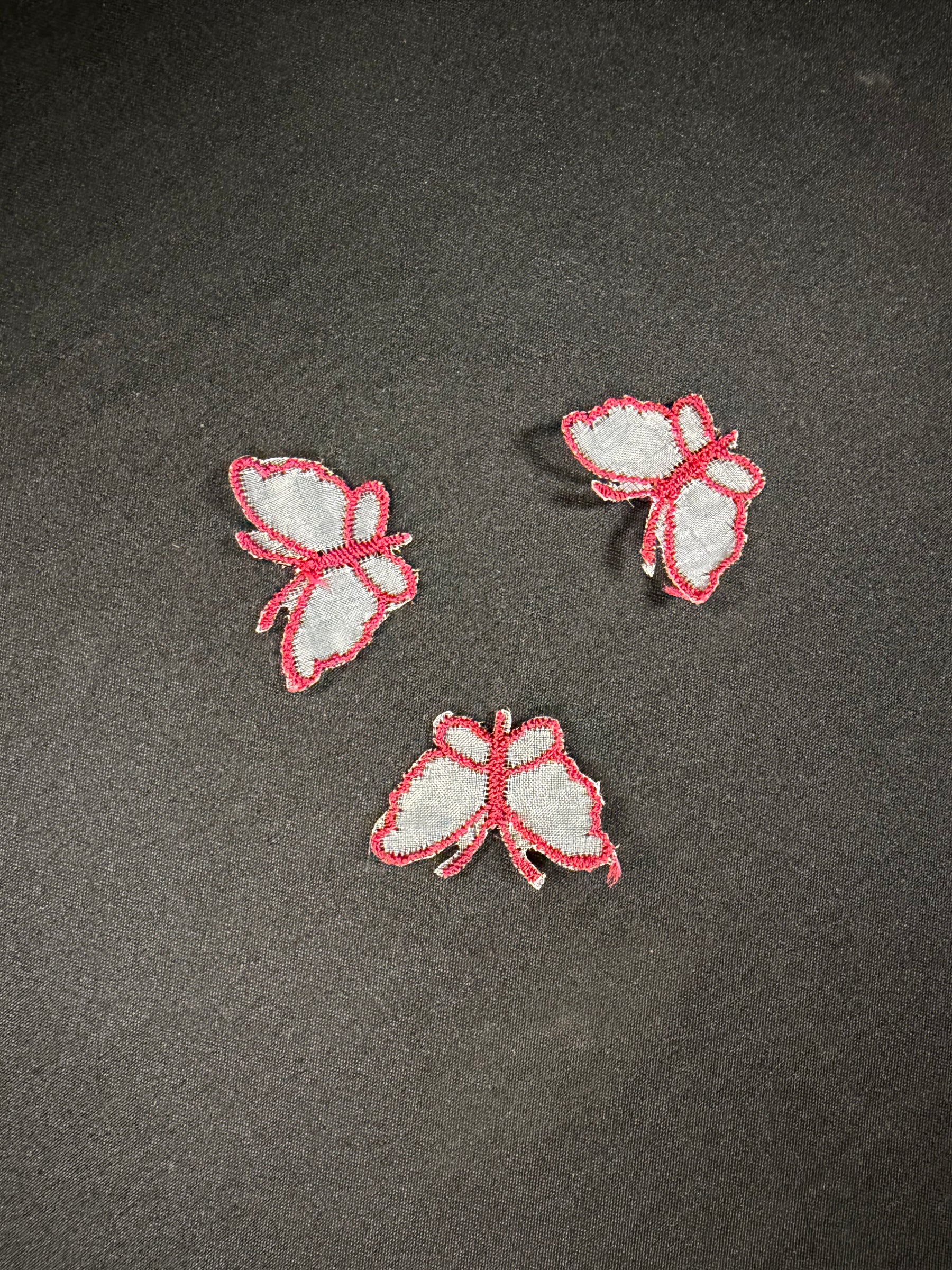 Applique papillon bordeaux clair - M1