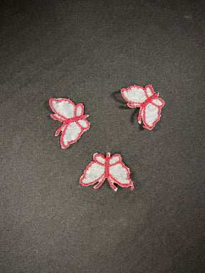 Applique papillon bordeaux clair - M1